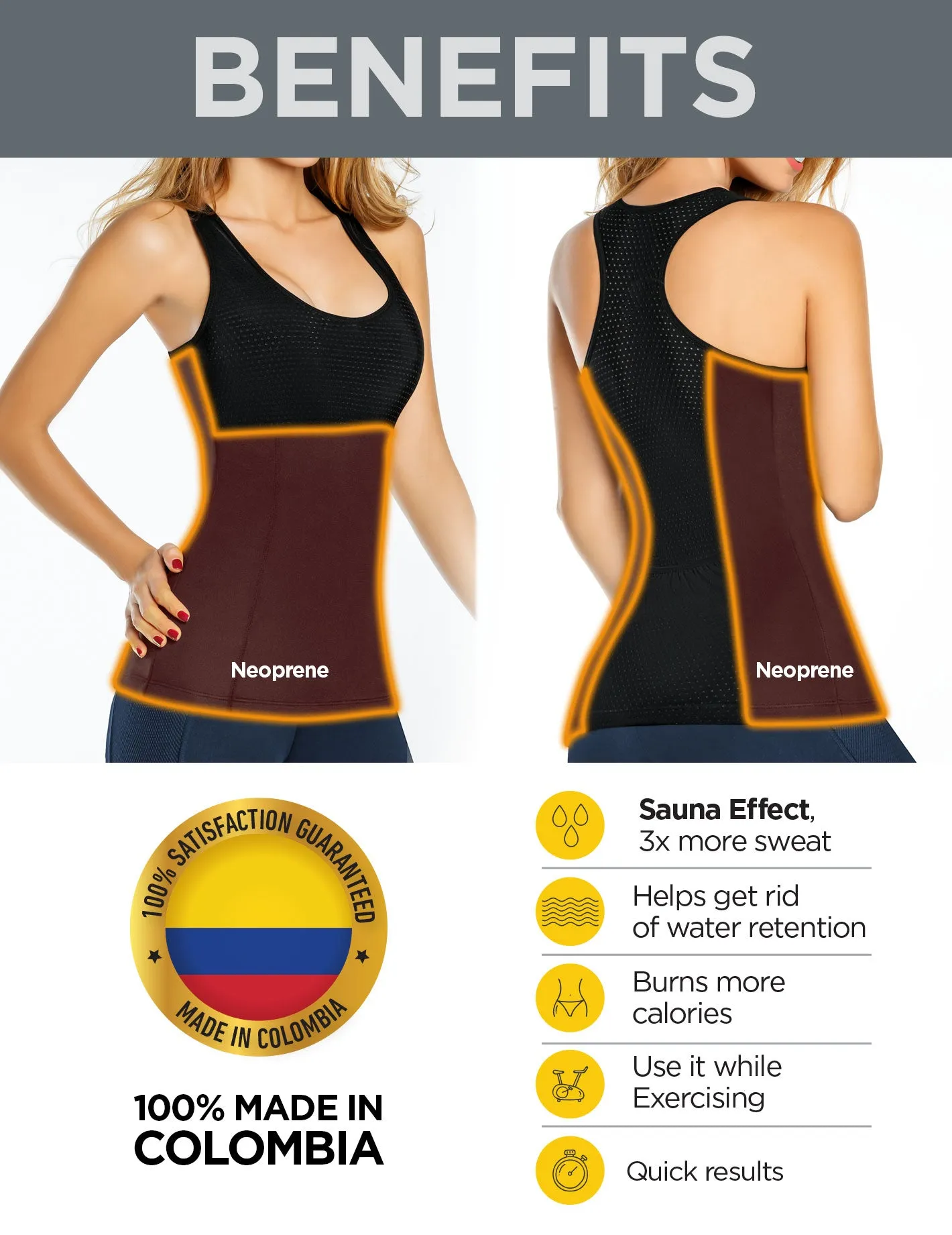 Waist TrainerNeoprene Sauna Tank Top Shirt Jaipur