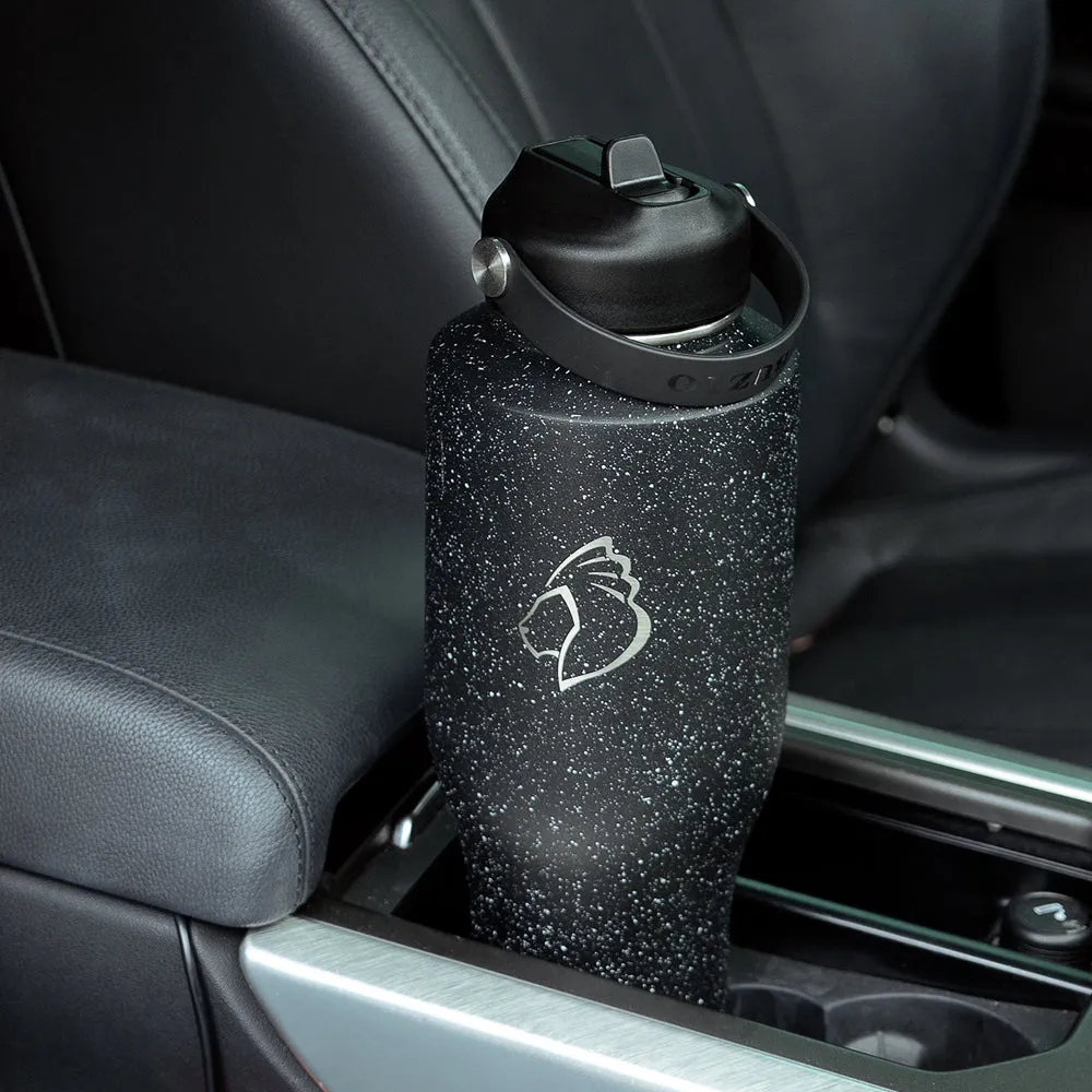 Water Bottle Fits in Car Cup Holder | Starry Black | 40oz