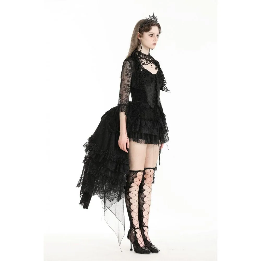 Women's Gothic Thorn Ruffled Lace Cape