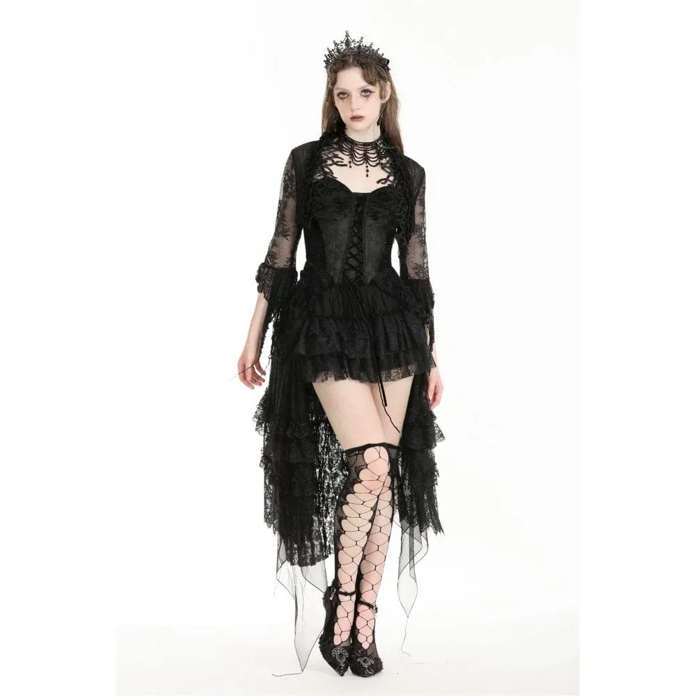 Women's Gothic Thorn Ruffled Lace Cape