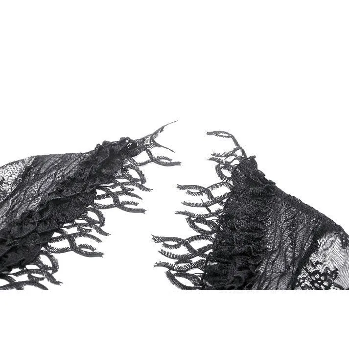 Women's Gothic Thorn Ruffled Lace Cape