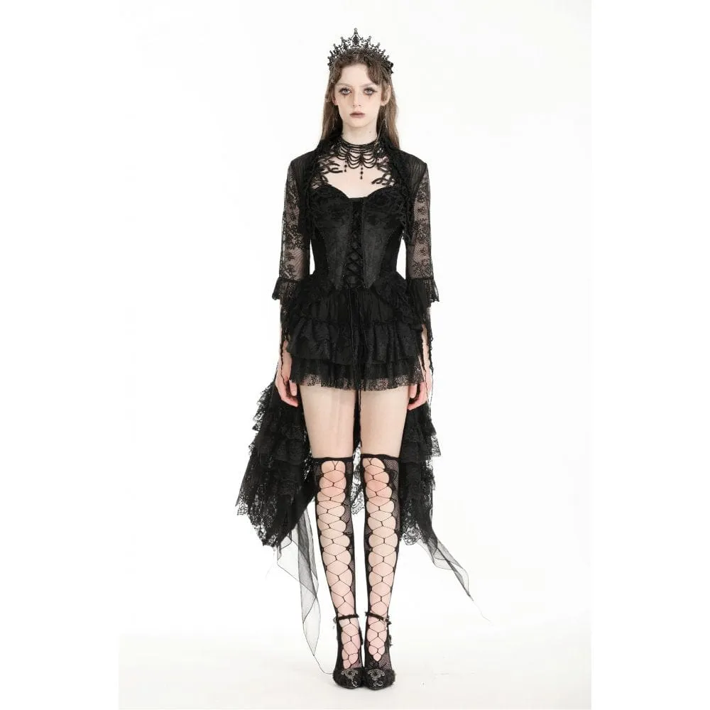 Women's Gothic Thorn Ruffled Lace Cape