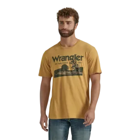 Wrangler Men's 1947 Logo Pale Gold Tee Shirt