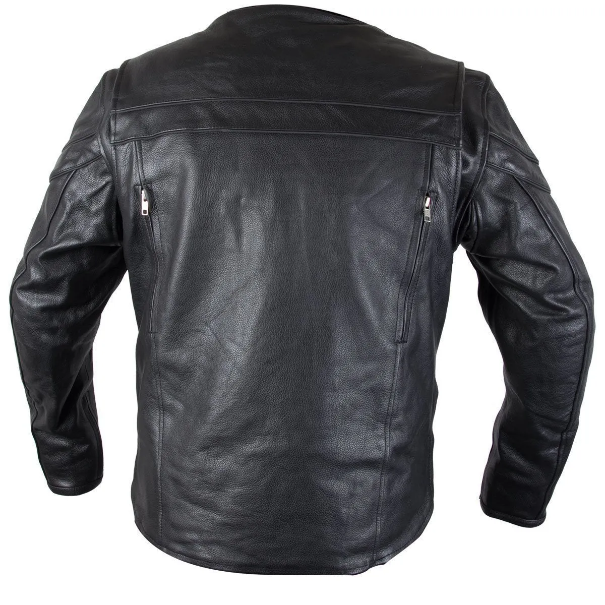 Xelement XS-6225 'Speedster' Men's Black Armored Leather Racing Jacket